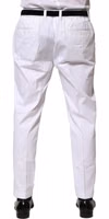 White Cotton Dress Slim Formal Pants 3