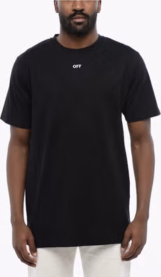 Black Cotton ARROW Crew-neck T-shirt