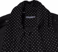 Black Polka Dot Linen Silk Men Casual Shirt 4