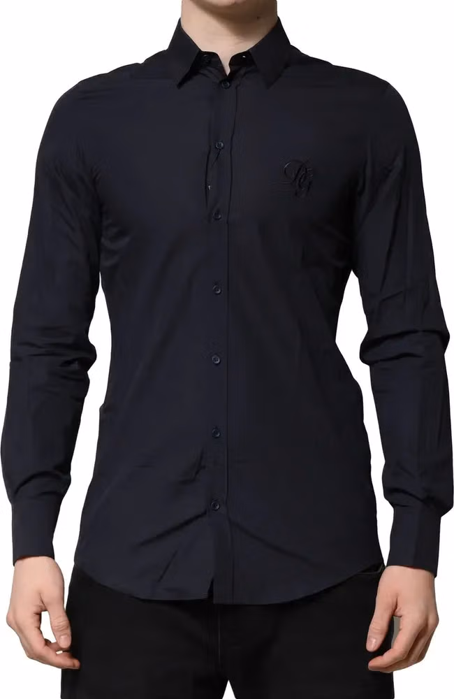 Dark Blue MARTINI Cotton Dress Formal Shirt