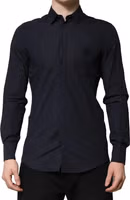 Dark Blue MARTINI Cotton Dress Formal Shirt 1