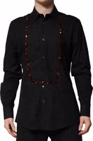 Black Crystal GOLD Formal Men Dress Shirt 1