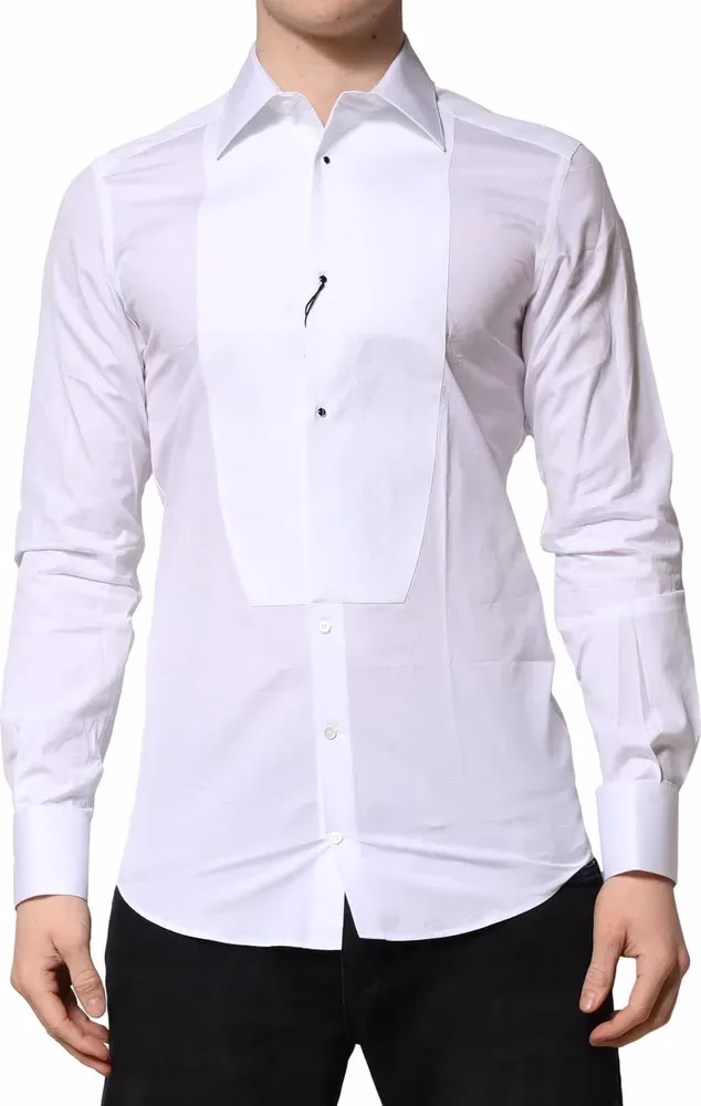 White GOLD Crown Cotton Dress Formal Shirt