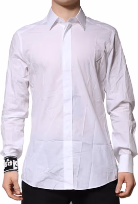 White GOLD Cotton Men Dress Formal Shirt
