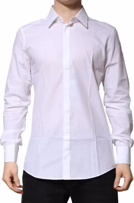 White GOLD Long Sleeves Men Dress Formal Shirt