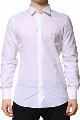 White Cotton GOLD Long Sleeves Formal Shirt