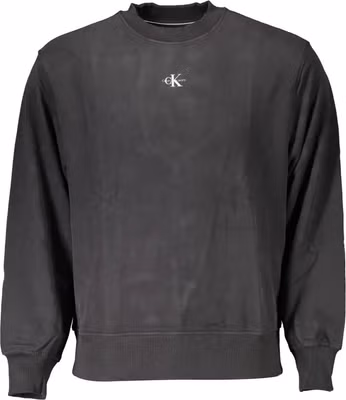 Black Cotton Men Sweatshirt