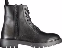 Black Polyurethane Men Ankle Boot 1