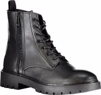 Black Polyurethane Men Ankle Boot 2