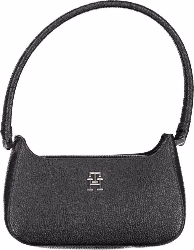 Black Polyurethane Women Handbag