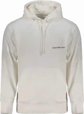 White Cotton Men's Hooded Sweatshirt