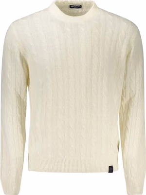 White Wool Men Sweater