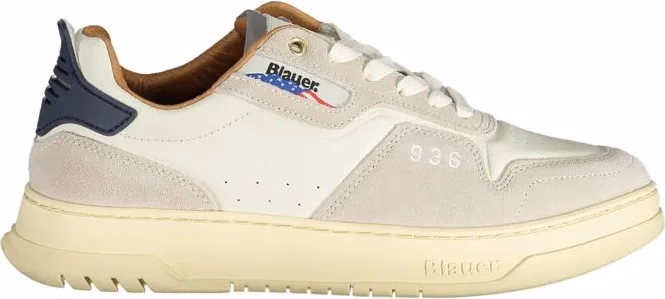 White Polyurethane Men Sneaker