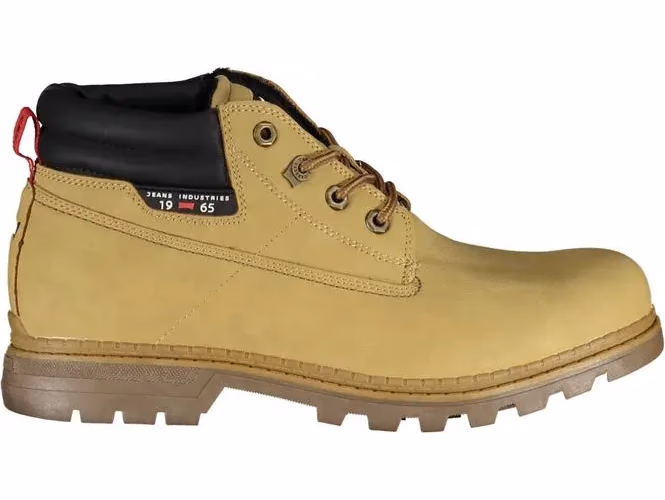 Beige Polyurethane Men Ankle Boot