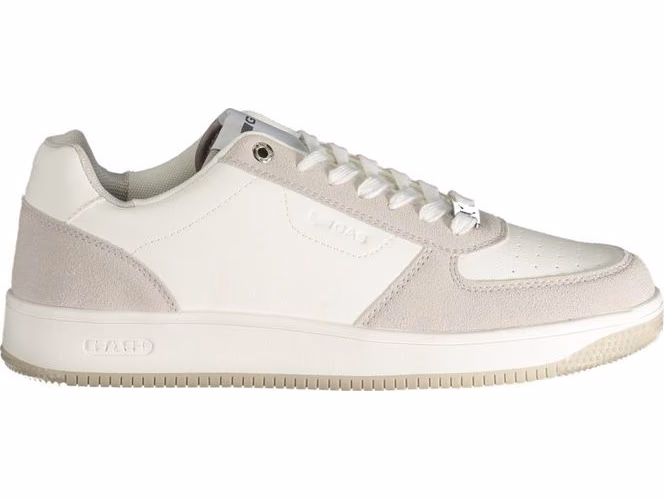 White Polyester Men Sneaker