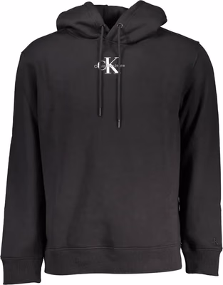 Black Cotton Men's Sweater Hoodie