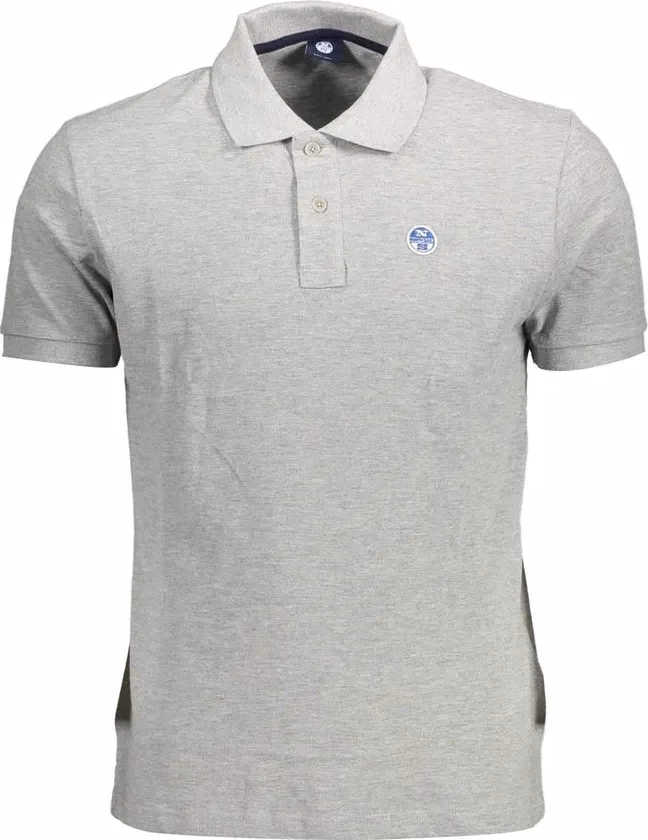 Gray Cotton Men Polo