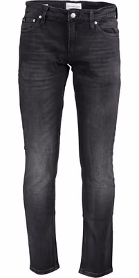 Black Cotton Men's Slim-Fit Jeans