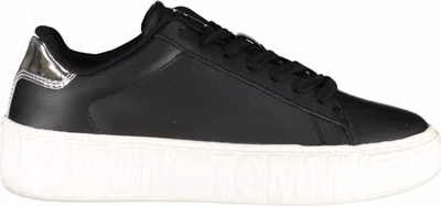 Black Leather Women Sneaker