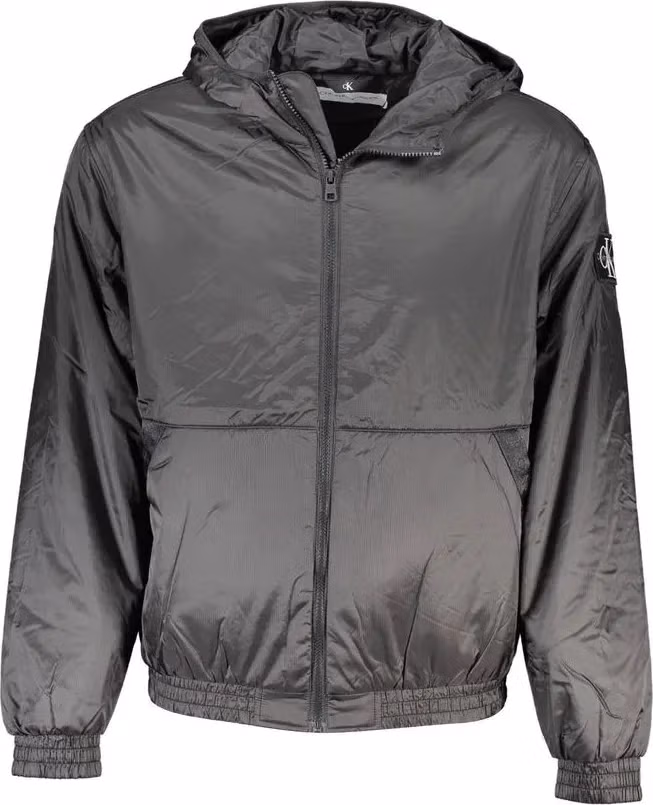 Black Polyester Men's Jacket
