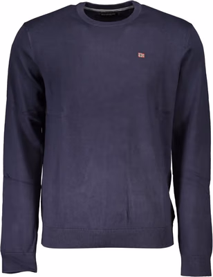 Blue Cotton Men Sweater
