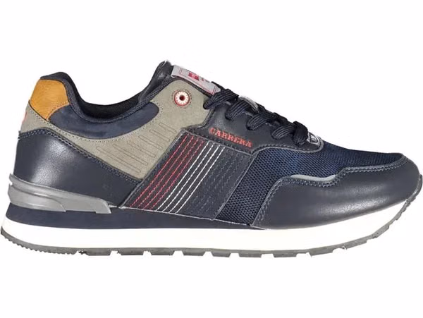 Blue Polyurethane Men Sneaker