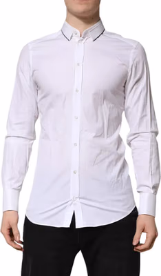 White Cotton GOLD Long Sleeves Formal Shirt