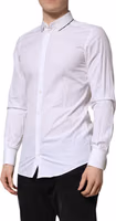 White Cotton GOLD Long Sleeves Formal Shirt 2