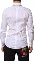 White Cotton GOLD Long Sleeves Formal Shirt 3