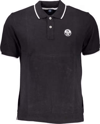 Black Cotton Men Polo Shirt