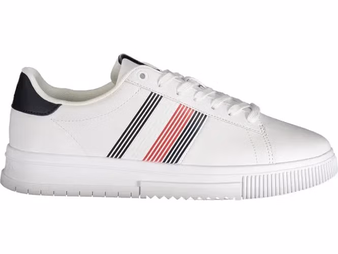White Polyurethane Men Sneaker