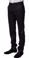 Black Wool Striped Formal Pants 2