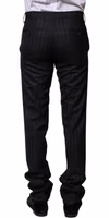Black Wool Striped Formal Pants 3