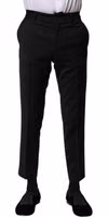 Black Wool Formal Men Cropped Pants 1