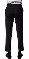 Black Wool Formal Men Cropped Pants 3