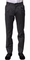 Gray Striped Cotton Formal Pants 1