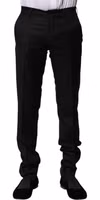 Black Wool Formal Men Slim Pants 1