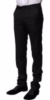 Black Wool Formal Men Slim Pants 2