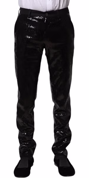 Black Sequined Embellishment Pants