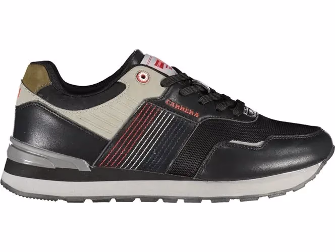 Black Polyurethane Men Sneaker
