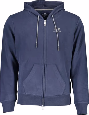 Blue Cotton Men's Hooded Sweater