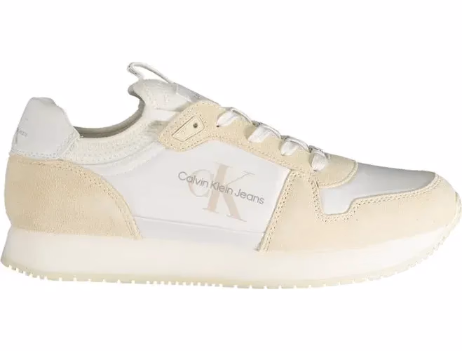 White Polyester Men Sneaker