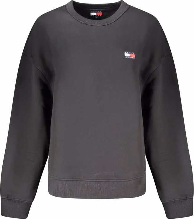 Black Cotton Women Sweatshirt
