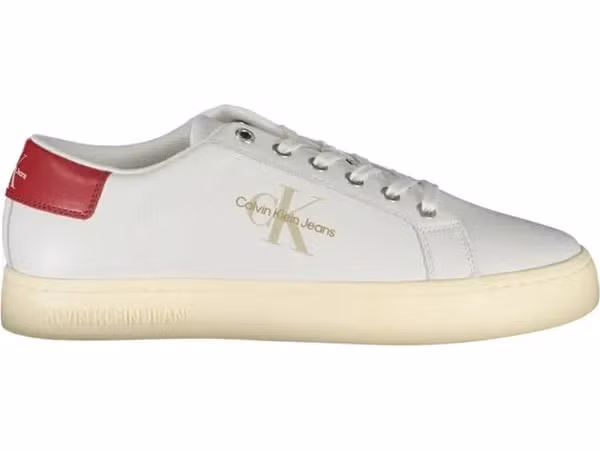 White Polyester Men Sneaker