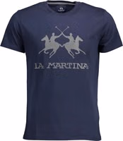 Chic Crew Neck Cotton Tee in Blue 1