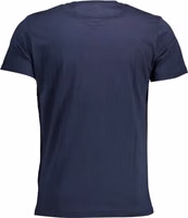 Chic Crew Neck Cotton Tee in Blue 2