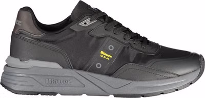 Black Polyurethane Men Sneaker