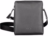 Black Polyurethane Men Shoulder Bag 1