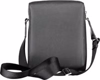 Black Polyurethane Men Shoulder Bag 2