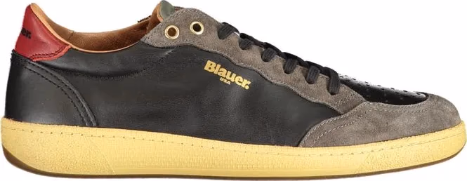 Black Leather Men Sneaker